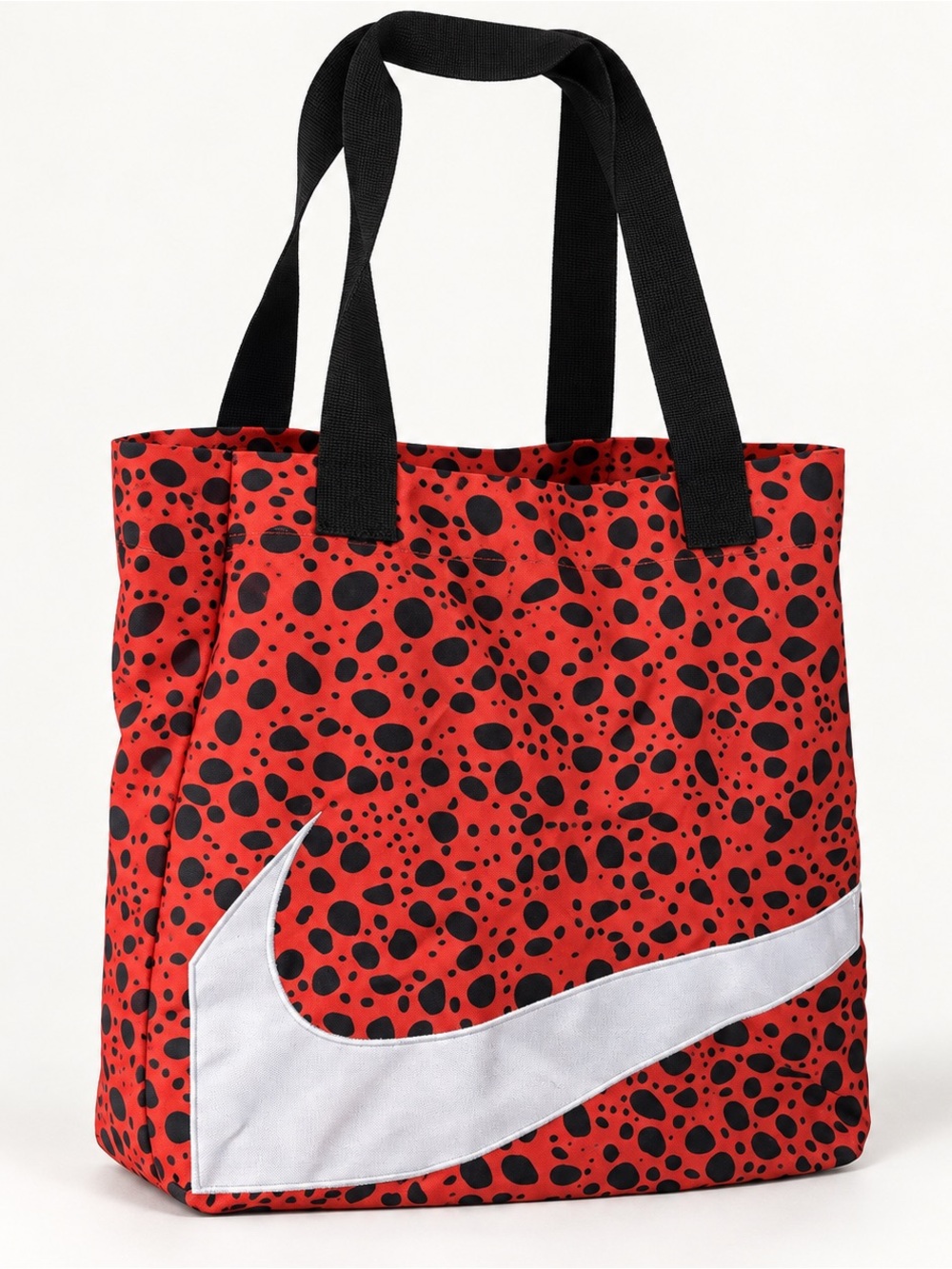 Nike Red Black Animal Print Oversized Swoosh Tote